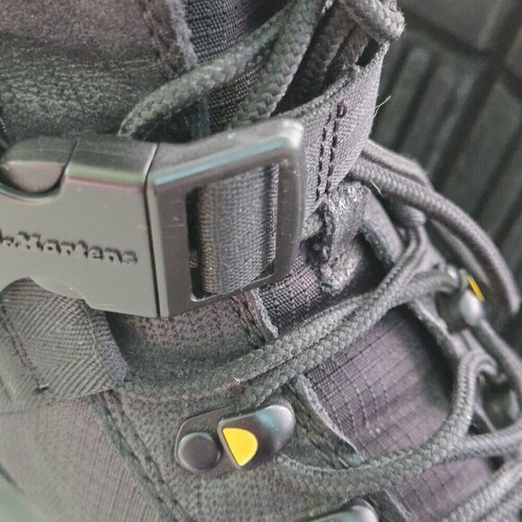 Dr. Martens Combs Tech ll Black Ripstop Nubuck Leather Combat Boots Size 13 - Picture 10 of 12